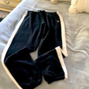 PINK sweatpants drawstring size medium black color with white stripe
